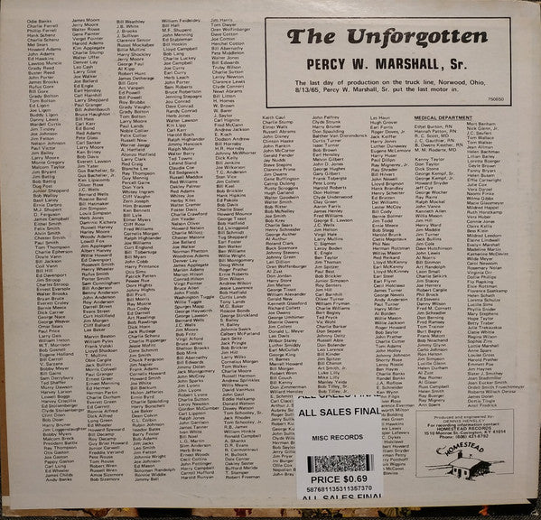 Percy W. Marshall, Sr. : The Unforgotten (LP, Album)