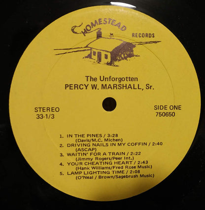 Percy W. Marshall, Sr. : The Unforgotten (LP, Album)