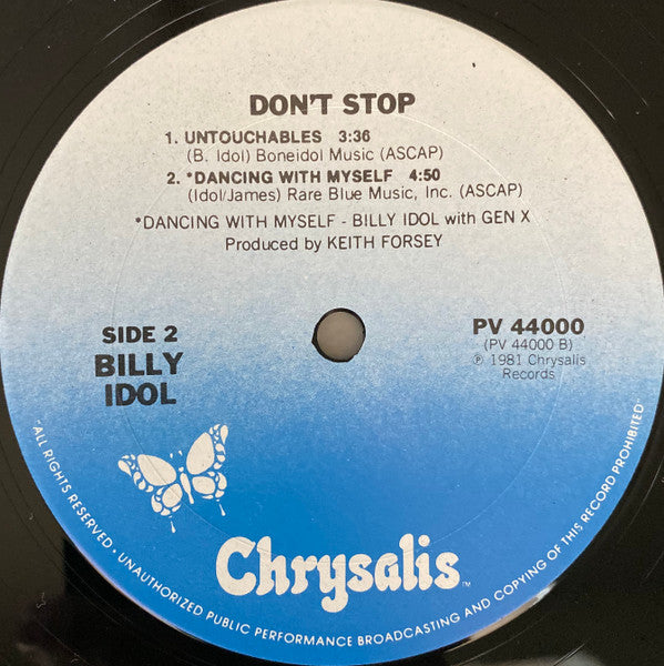 Billy Idol : Don't Stop (12", EP, Pit)