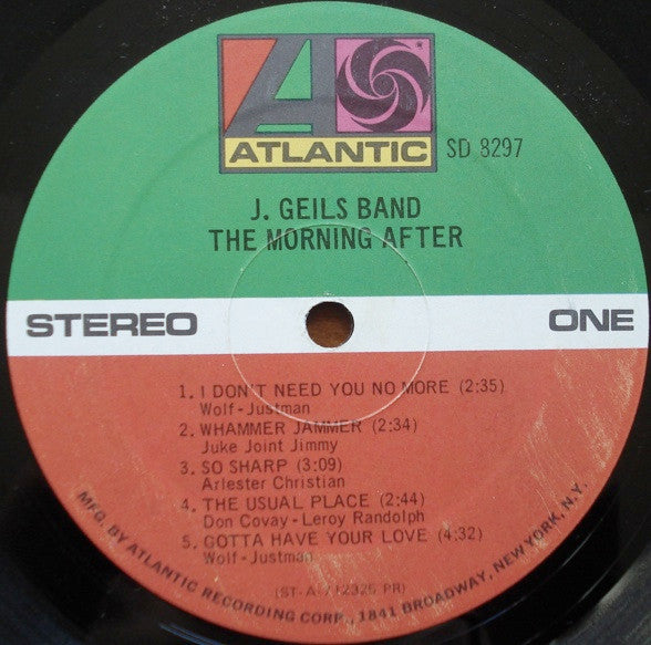 J. Geils Band* : The Morning After (LP, Album, PR )