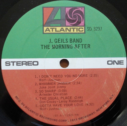J. Geils Band* : The Morning After (LP, Album, PR )