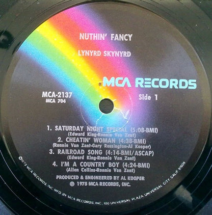 Lynyrd Skynyrd : Nuthin' Fancy (LP, Album, Glo)