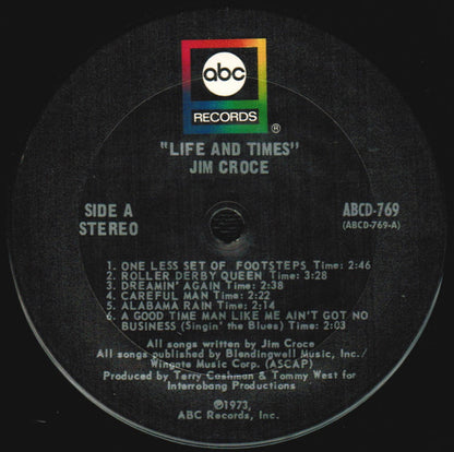 Jim Croce : Life And Times (LP, Album, RP, Pit)
