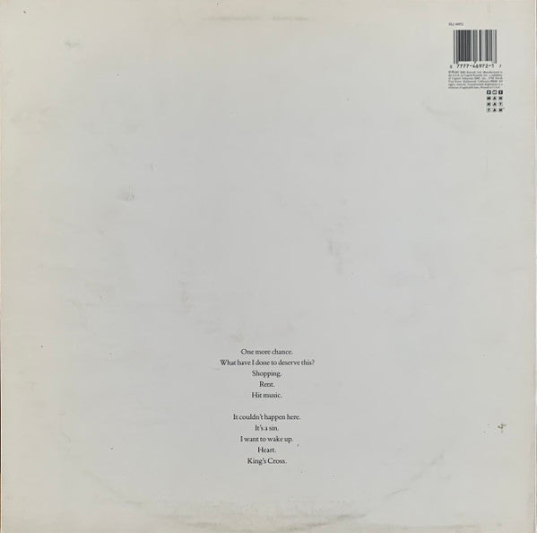 Pet Shop Boys : Actually (LP, Album, All)