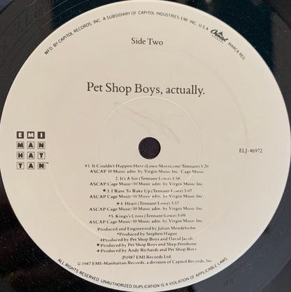 Pet Shop Boys : Actually (LP, Album, All)