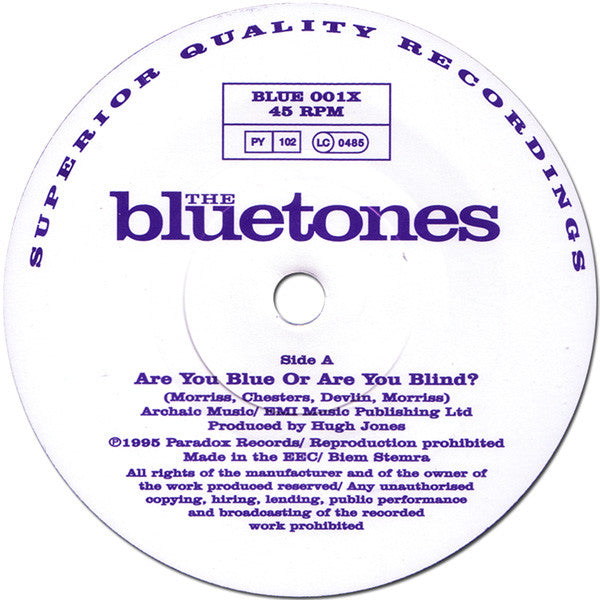 The Bluetones : Are You Blue Or Are You Blind? (7", Single, Ltd, Num, Blu)