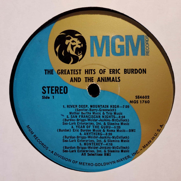 Eric Burdon And The Animals* : The Greatest Hits Of Eric Burdon And The Animals (LP, Comp, RE, MGM)