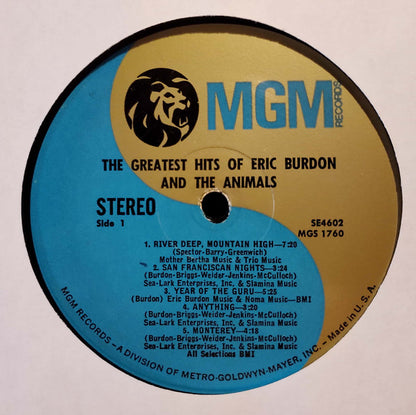 Eric Burdon And The Animals* : The Greatest Hits Of Eric Burdon And The Animals (LP, Comp, RE, MGM)