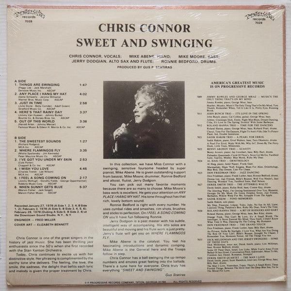 Chris Connor : Sweet And Swinging (LP)