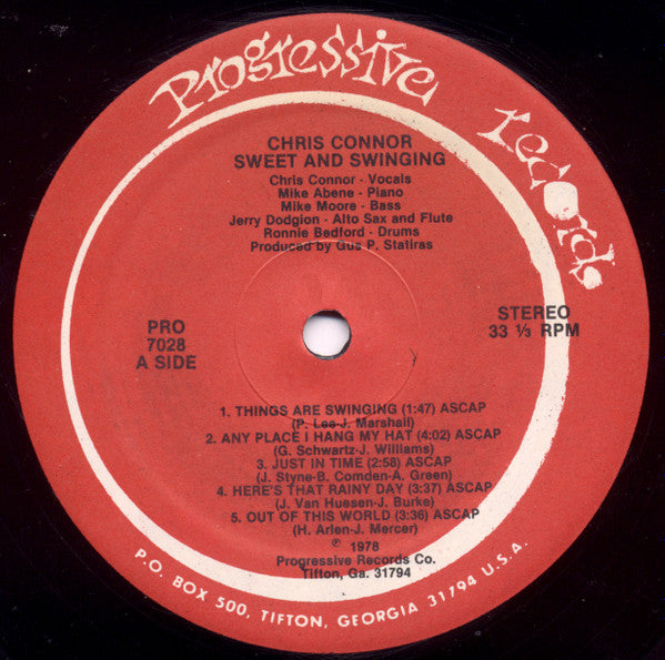 Chris Connor : Sweet And Swinging (LP)