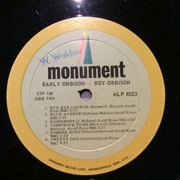 Roy Orbison : Early Orbison (LP, Album, Comp, Mono, Roc)