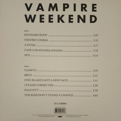 Vampire Weekend : Vampire Weekend (LP, Album)