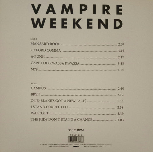 Vampire Weekend : Vampire Weekend (LP, Album)