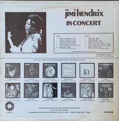 Jimi Hendrix : In Concert (LP, Comp)