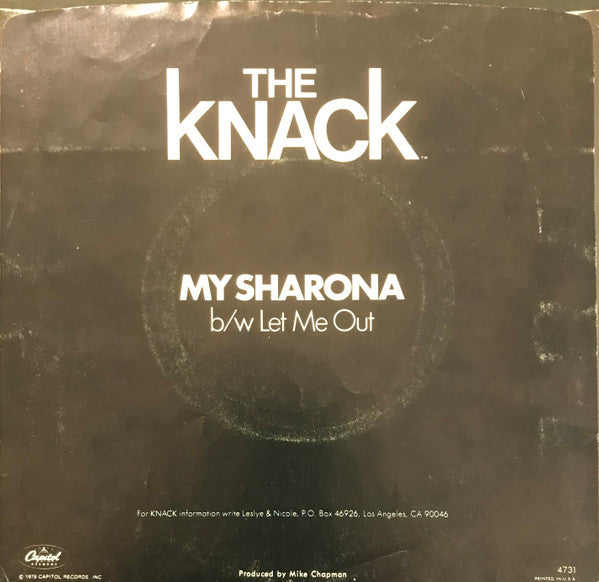 The Knack (3) : My Sharona (7", Single, Win)