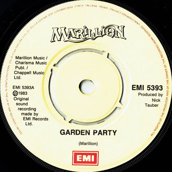 Marillion : Garden Party (The Great Cucumber Massacre) (7", Single)