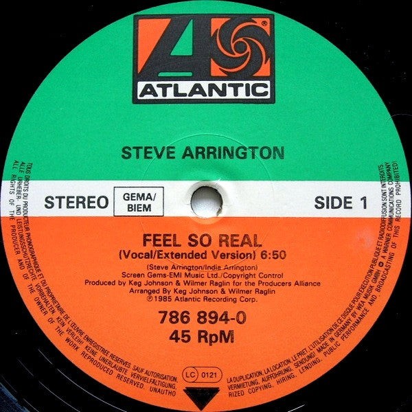 Steve Arrington : Feel So Real (12", Maxi)