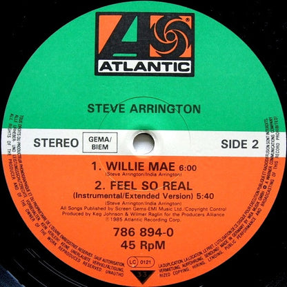 Steve Arrington : Feel So Real (12", Maxi)
