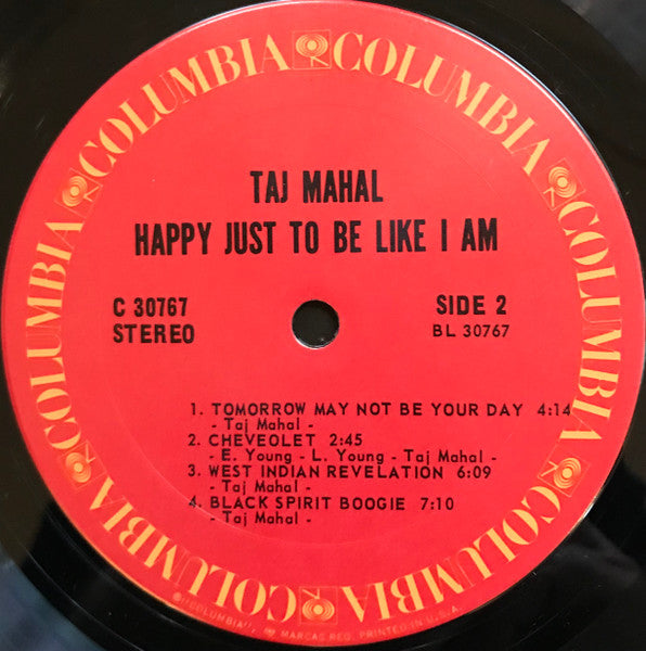 Taj Mahal : Happy Just To Be Like I Am (LP, Album, Pit)
