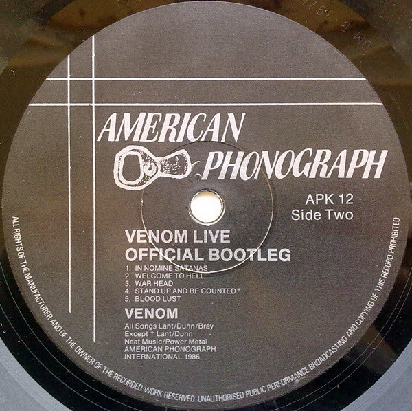 Venom (8) : Live (Official Bootleg) (LP)