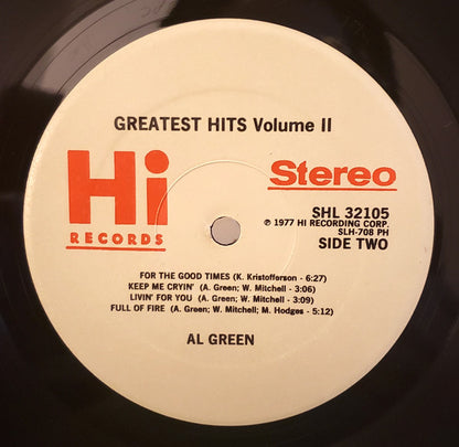 Al Green : Al Green's Greatest Hits Volume II (LP, Comp)