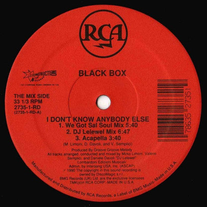 Black Box : I Don't Know Anybody Else (12")