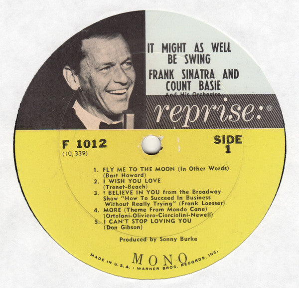 Frank Sinatra • Count Basie And His Orchestra* Arrangements By Quincy Jones : It Might As Well Be Swing (LP, Album, Mono, RE, Pit)