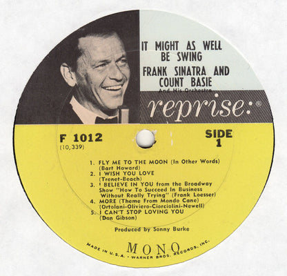 Frank Sinatra • Count Basie And His Orchestra* Arrangements By Quincy Jones : It Might As Well Be Swing (LP, Album, Mono, RE, Pit)