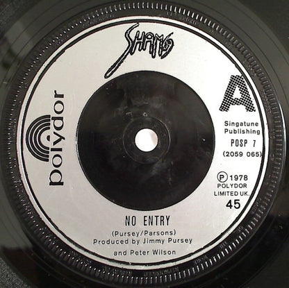 Sham 69 : Hurry Up Harry / No Entry (7", Single, Ban)