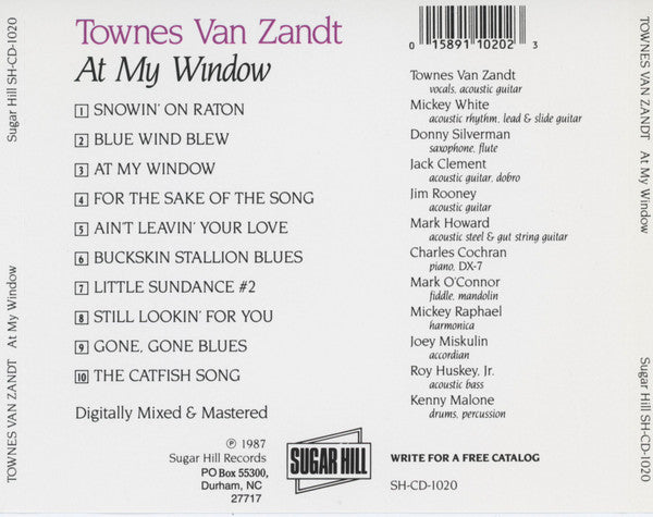 Townes Van Zandt : At My Window (CD, Album)
