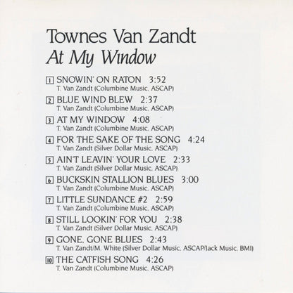 Townes Van Zandt : At My Window (CD, Album)
