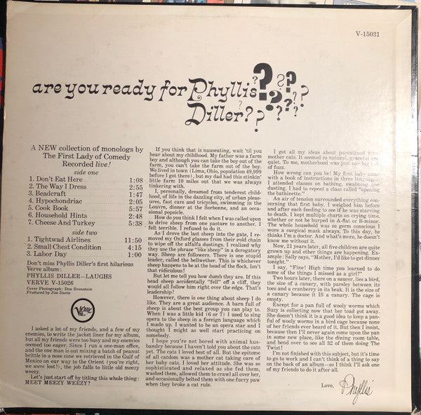 Phyllis Diller : Are You Ready For Phyllis Diller? (LP, Album, Mono, MGM)