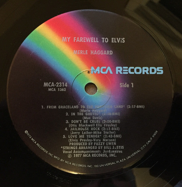 Merle Haggard : My Farewell To Elvis (LP, Album, Glo)