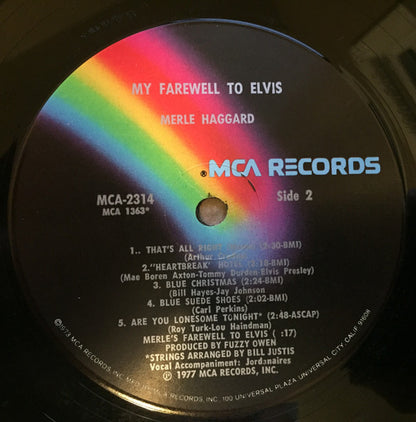 Merle Haggard : My Farewell To Elvis (LP, Album, Glo)