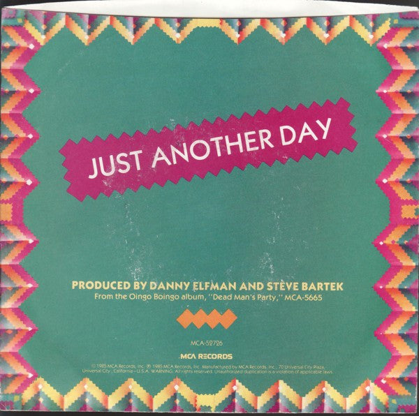 Oingo Boingo : Just Another Day (7", Single)