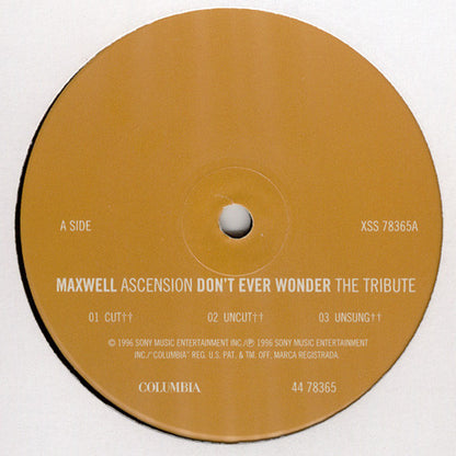 Maxwell : Ascension (Don't Ever Wonder) The Tribute (12")