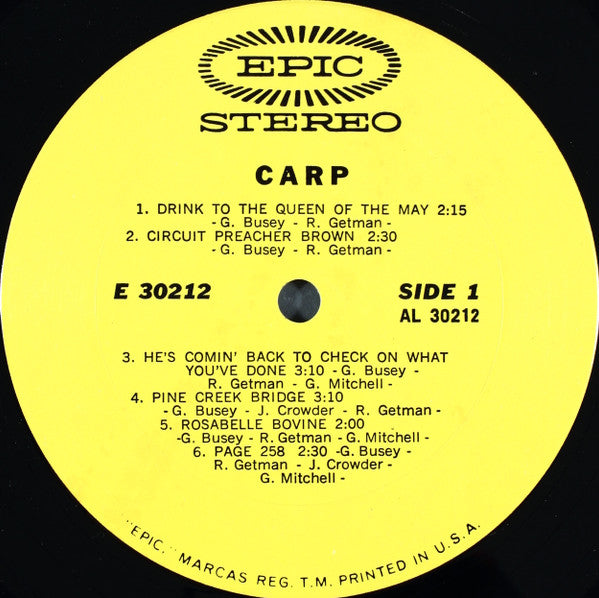 Carp : Carp (LP, Album)