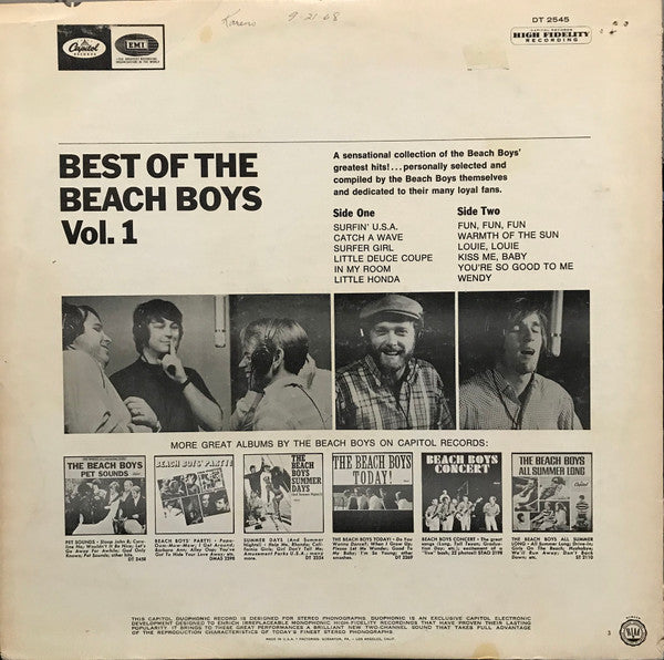The Beach Boys : Best Of The Beach Boys, Vol. 1 (LP, Comp, RE)