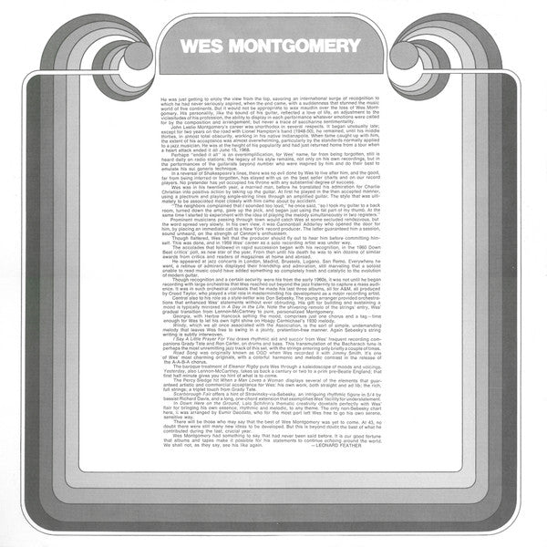Wes Montgomery : Greatest Hits (LP, Comp, Ter)