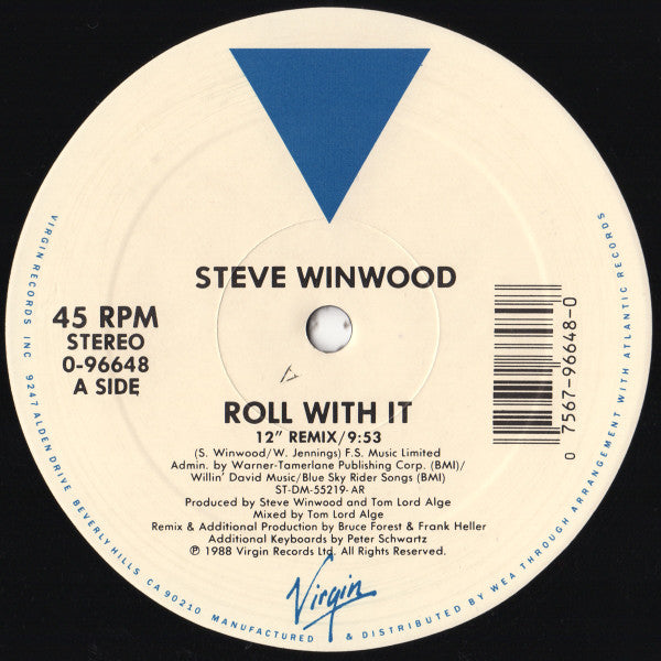 Steve Winwood : Roll With It (12", Single, AR)