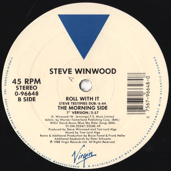 Steve Winwood : Roll With It (12", Single, AR)