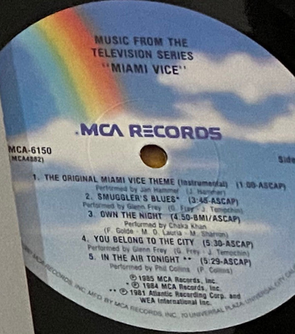 Various : Music From The Television Series "Miami Vice" (LP, Comp, Ele)