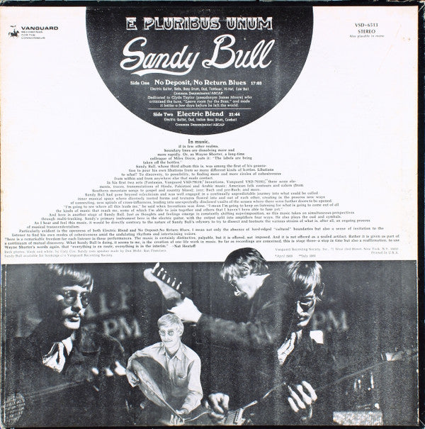 Sandy Bull : E Pluribus Unum (LP, Album, PIt)