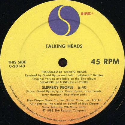 Talking Heads : Slippery People / Making Flippy Floppy (Remixes)  (12", Maxi, SRC)