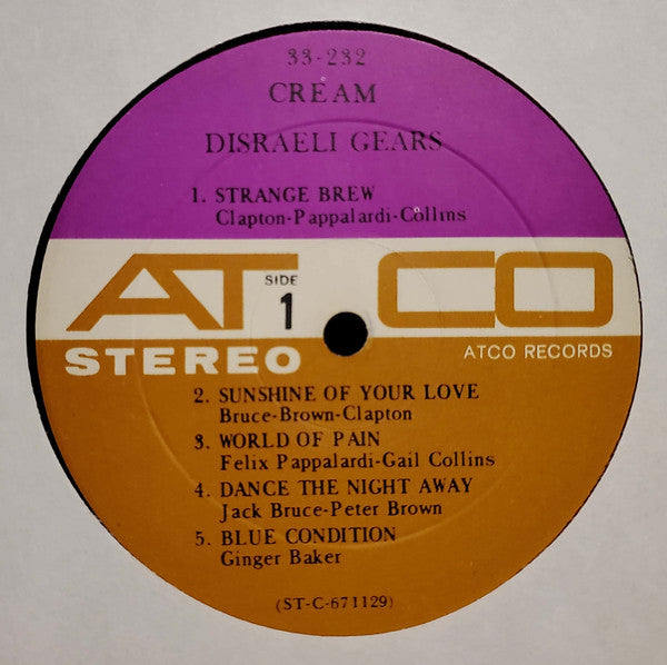 Cream (2) : Disraeli Gears (LP, Album, Pre)