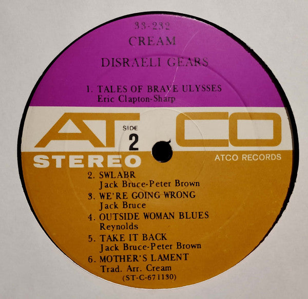 Cream (2) : Disraeli Gears (LP, Album, Pre)
