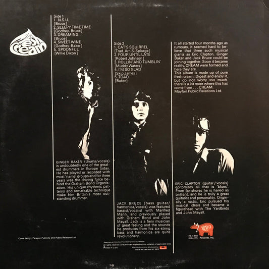 Cream (2) : Fresh Cream (LP, Album, RE, Pit)