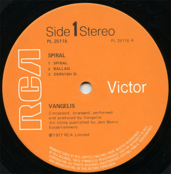 Vangelis : Spiral (LP, Album, Gat)