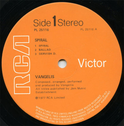 Vangelis : Spiral (LP, Album, Gat)