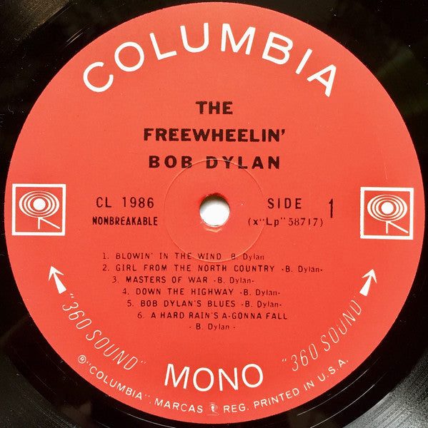 Bob Dylan : The Freewheelin' Bob Dylan (LP, Album, Mono, RE, RP, 360)